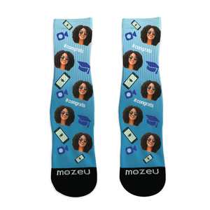 Custom Face Socks - Grad Gift