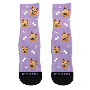 Custom Pup Socks - Bone