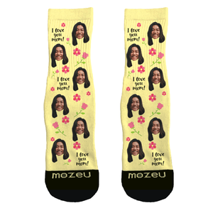 Custom Face Socks - I <3 Mom